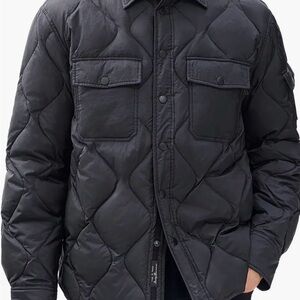 Rag & Bone Charcoal Dane Quilted Shirt Jacket